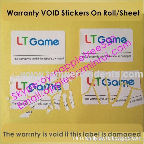 Self Adhesive Anti-tampering Sticker,warranty Fragile Void Stickers,ultra Destructible Vinyl Labels China 